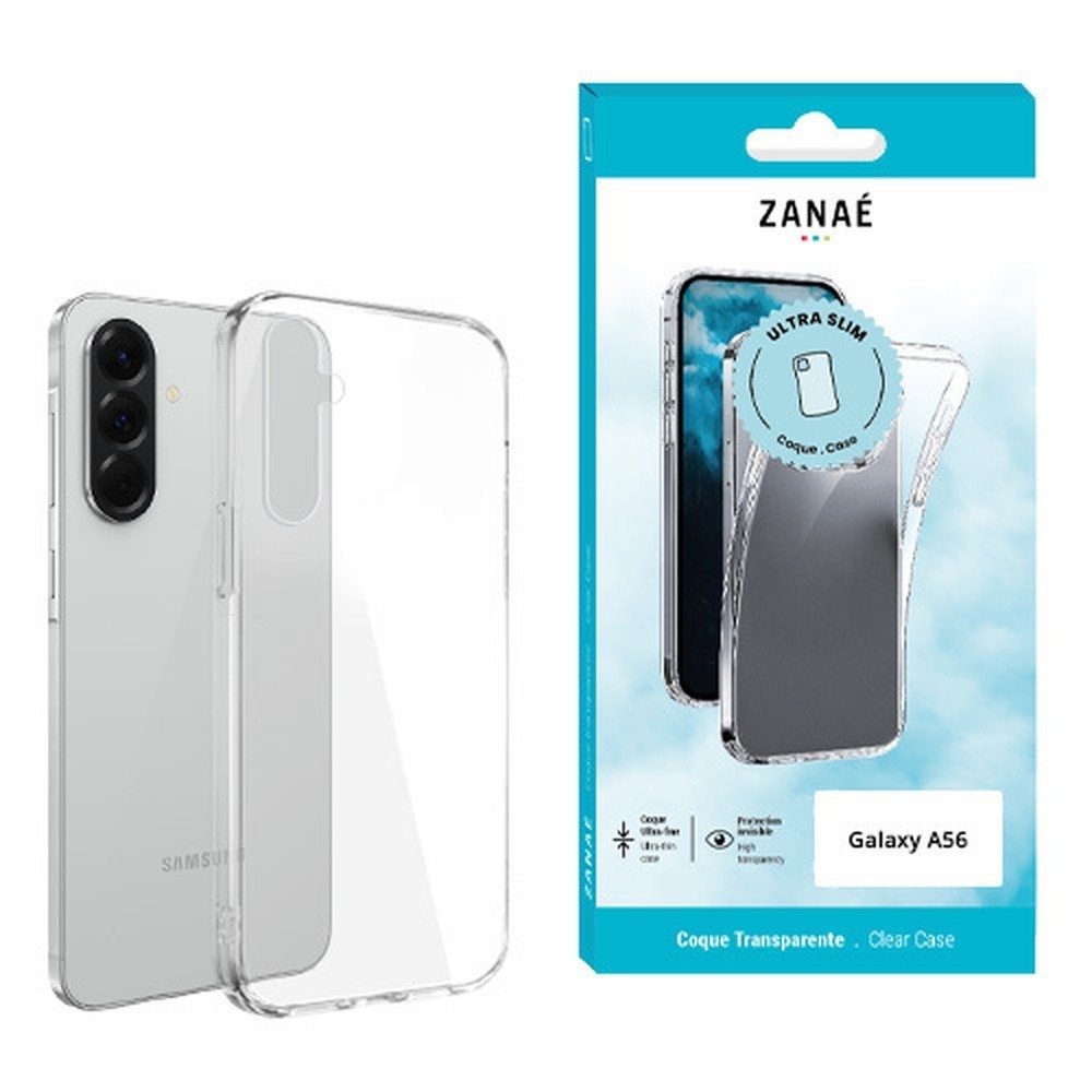 Coque Softgel transparente pour Galaxy A56 offrant protection et élégance.