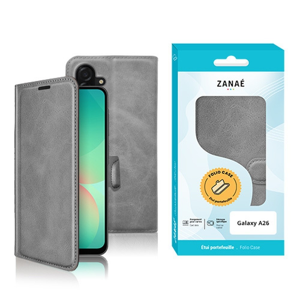Portefeuille Zanae Columbia Gris pour Galaxy A26