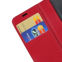 Etui portefeuille rouge pour Oppo A80 avec une coque intérieure souple