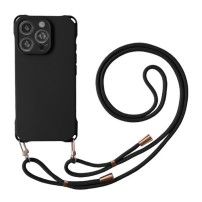 Coque Cordella Bump en noir pour iPhone 12 avec cordon