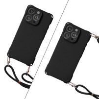 Coque Cordella Bump en noir pour iPhone 12 avec cordon