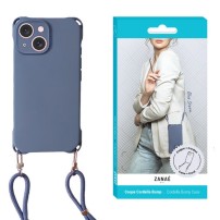 Coque Cordella Bump pour iPhone 15 en Bleu orage avec cordon réglable