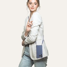 Coque Cordella Bump pour iPhone 15 en Bleu orage avec cordon réglable