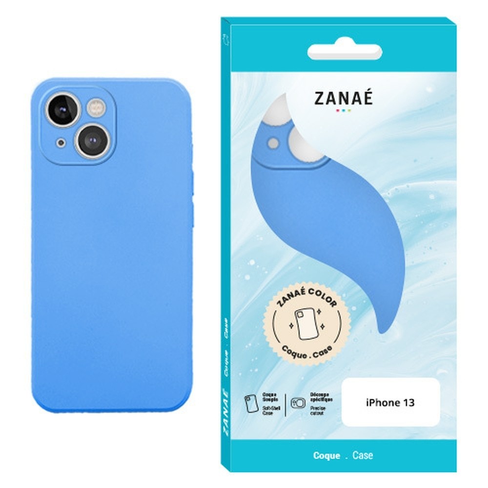 Coque Zanae Color bleue compatible iPhone 13
