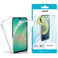 Coque 360° transparente pour Galaxy A26 offrant une protection complète.