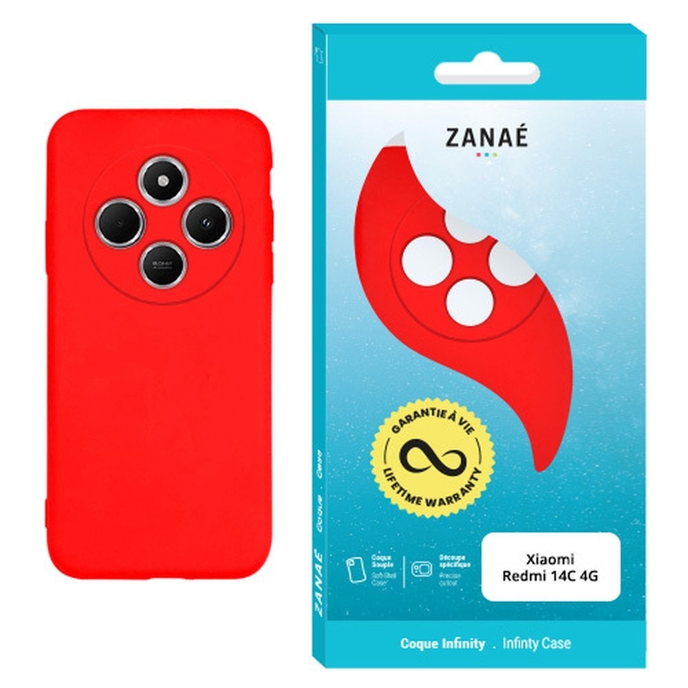 Coque Infinity Rouge pour Xiaomi Redmi 14C 4G