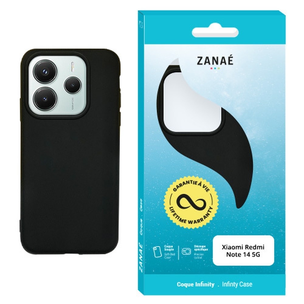 Coque Infinity pour Redmi Note 14 5G en coloris noir
