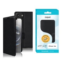 Etui Portefeuille Zanae iPhone 16e Noir
