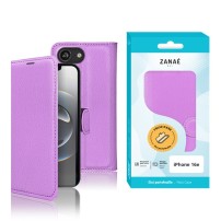 Etui Portefeuille Zanae pour iPhone 16e en Violet