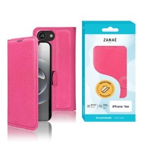 Étui portefeuille fushia pour iPhone 16e