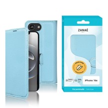 Etui portefeuille Zanae iPhone 16e bleu clair