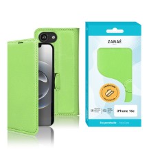 Étui portefeuille Zanae pour iPhone 16e de couleur verte