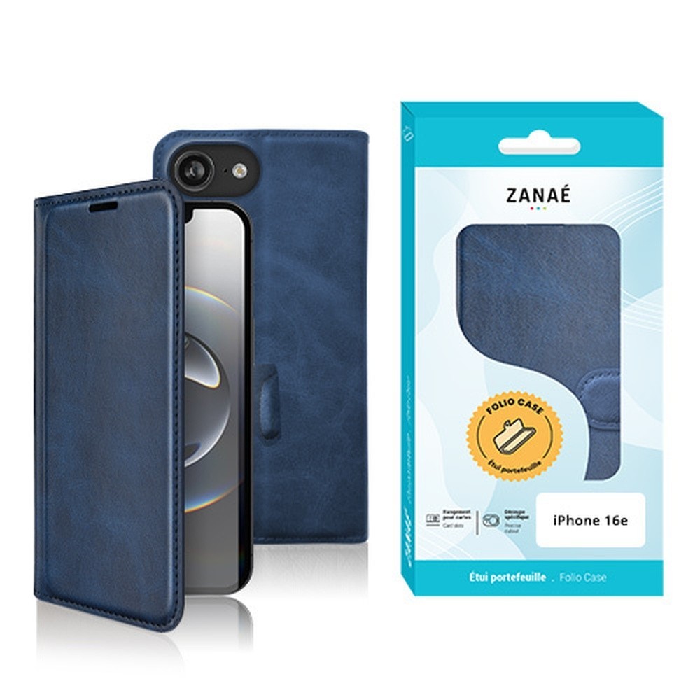 Portefeuille Zanae Columbia marine pour iPhone 16e