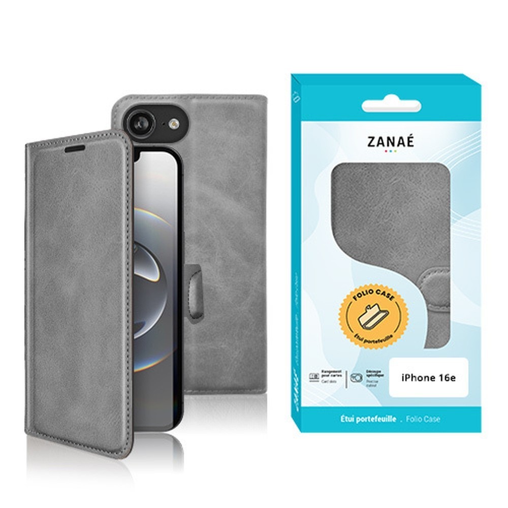 Portefeuille Zanae Columbia Gris pour iPhone 16e