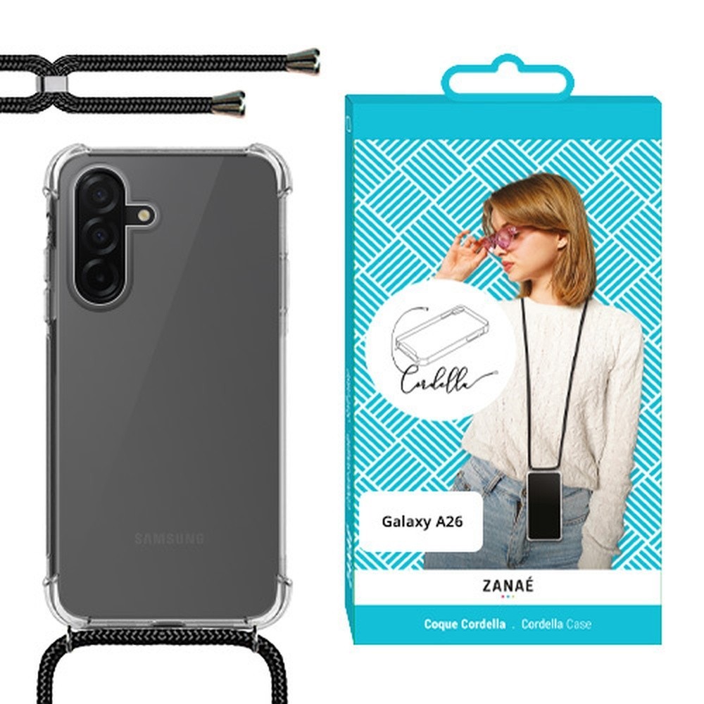 Coque Cordella transparente avec cordon pour Galaxy A26