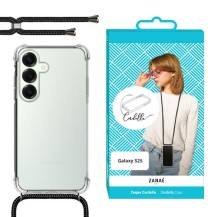 Coque transparente avec cordon pour Galaxy S25