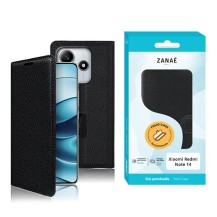 Etui Portefeuille Zanae en noir pour Redmi Note 14 4G