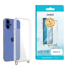Coque transparente pour iPhone 16 avec anneaux amovibles