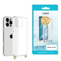 Coque transparente avec anneaux pour iPhone 16 Pro