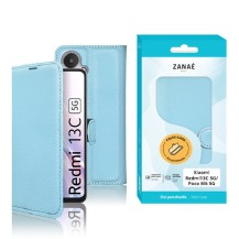 Etui portefeuille Zanae bleu clair pour Redmi 13C 5G et Poco M6 5G