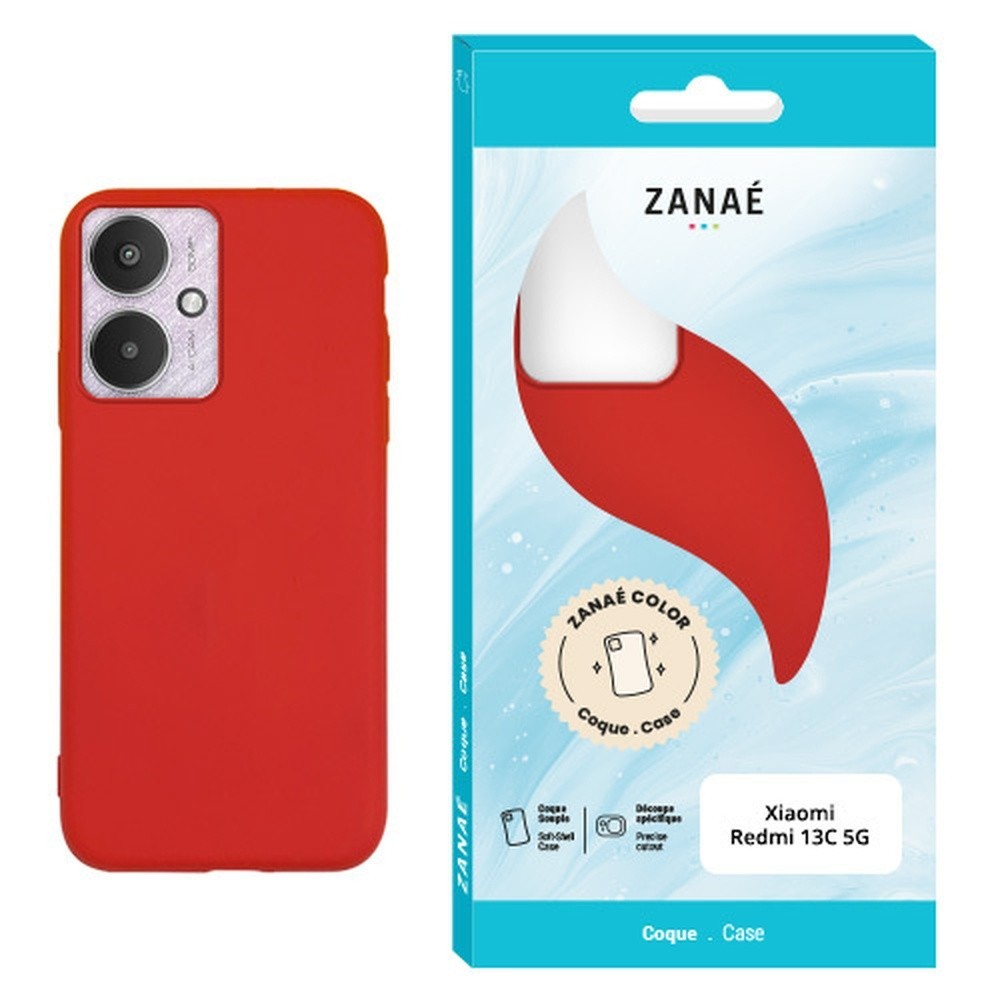 Coque Zanae Color Rouge pour Redmi 13C 5G