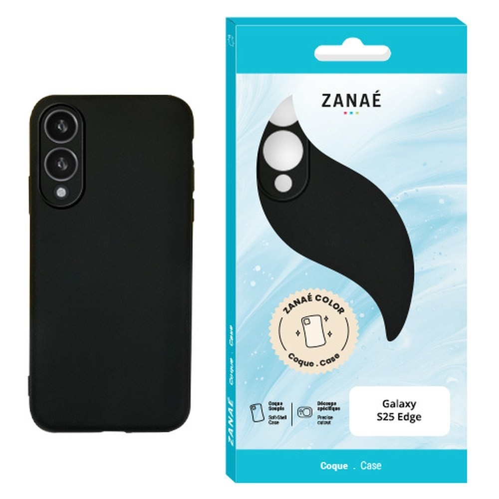 Coque Zanae Color noire pour Galaxy S25 Edge