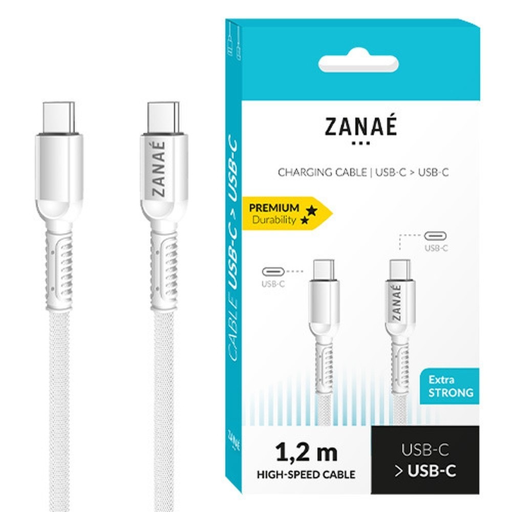 Câble Zanae USB-C 1.2m blanc