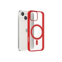 Coque rouge compatible MagSafe pour iPhone 13