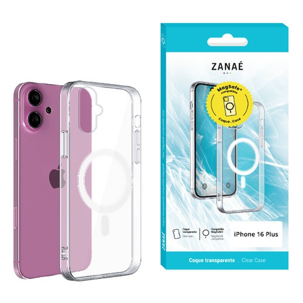 Coque transparente compatible MagSafe pour iPhone 16 Plus