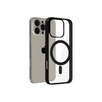 Coque noire pour iPhone 16 Pro compatible MagSafe vue de face.