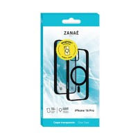 Coque noire pour iPhone 16 Pro compatible MagSafe vue de face.