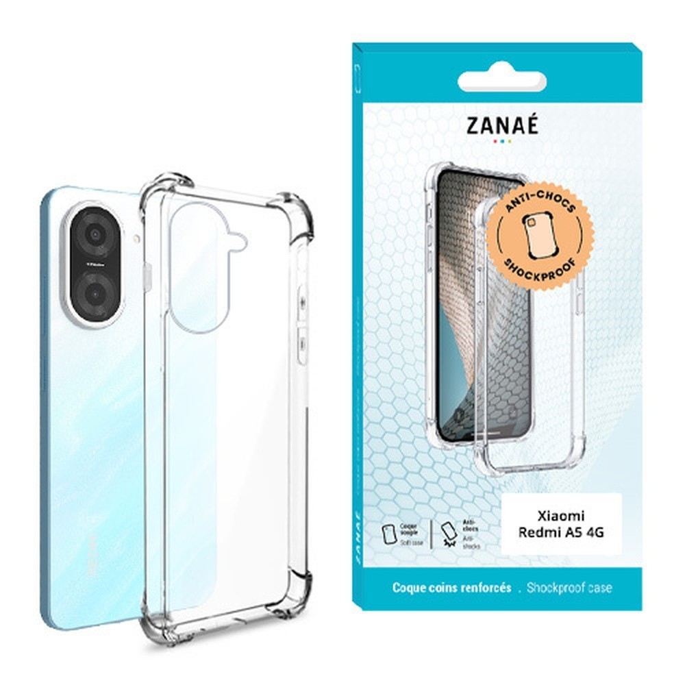 Coque silicone transparente avec coins renforcés pour Redmi A5 4G