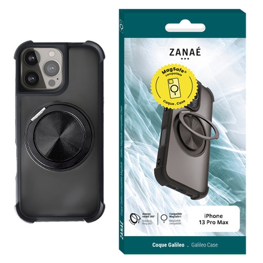 Coque noire Galileo MagSafe pour iPhone 13 Pro Max