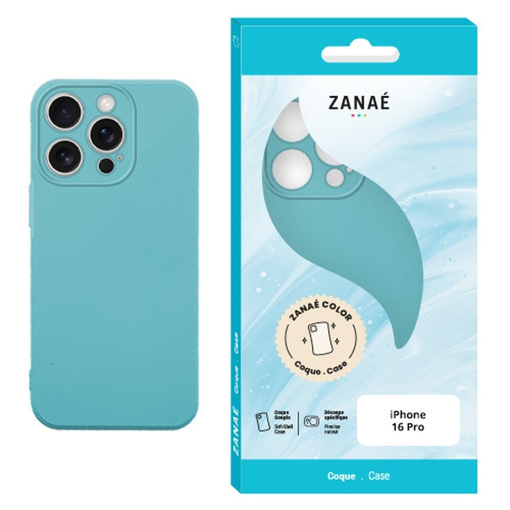 Coque Zanae Color en bleu sauge pour iPhone 16 Pro