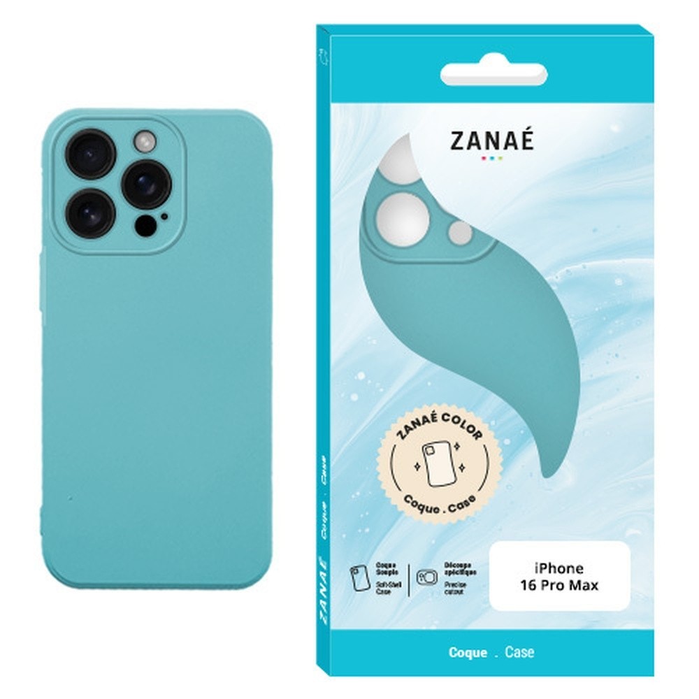 Coque Zanae Color pour iPhone 16 Pro Max en bleu sauge