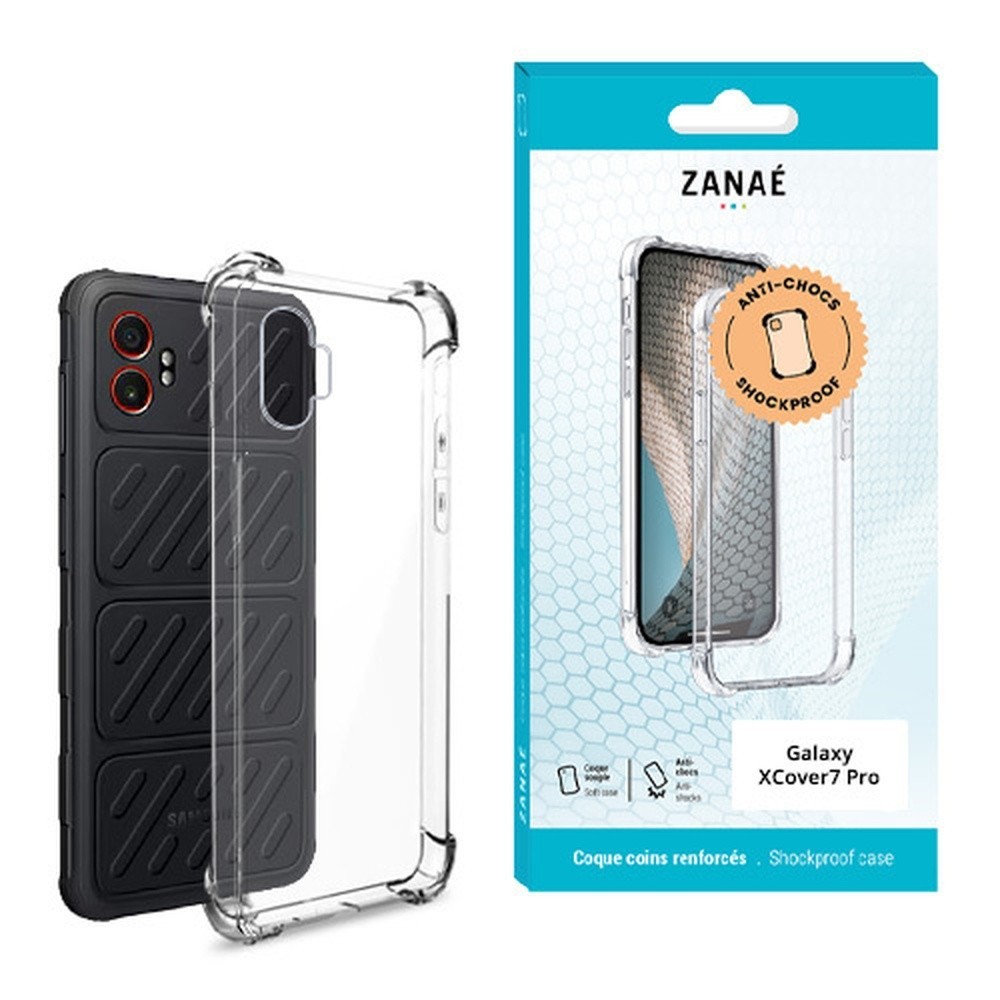 Coque silicone transparente avec coins renforcés pour Galaxy Xcover7 Pro