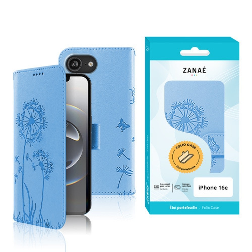 Etui Blowball pour iPhone 16e en bleu