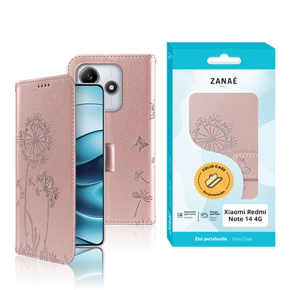 Etui Blowball Rose pour Redmi Note 14 4G