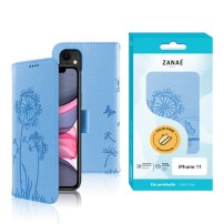 Étui Blowball bleu pour iPhone 11 avec coque souple et rangement cartes