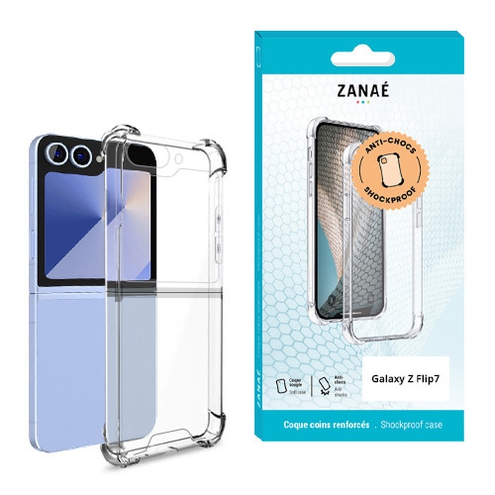 Coque transparente renforcée pour Galaxy Z Flip7