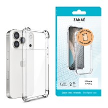 Coque en silicone transparente avec coins renforcés pour iPhone 17 Pro