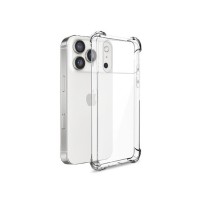 Coque en silicone transparente avec coins renforcés pour iPhone 17 Pro
