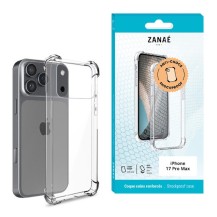 Coque en silicone transparent avec coins renforcés pour iPhone 17 Pro Max