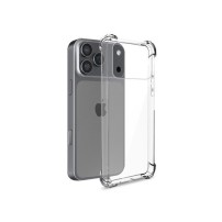 Coque en silicone transparent avec coins renforcés pour iPhone 17 Pro Max