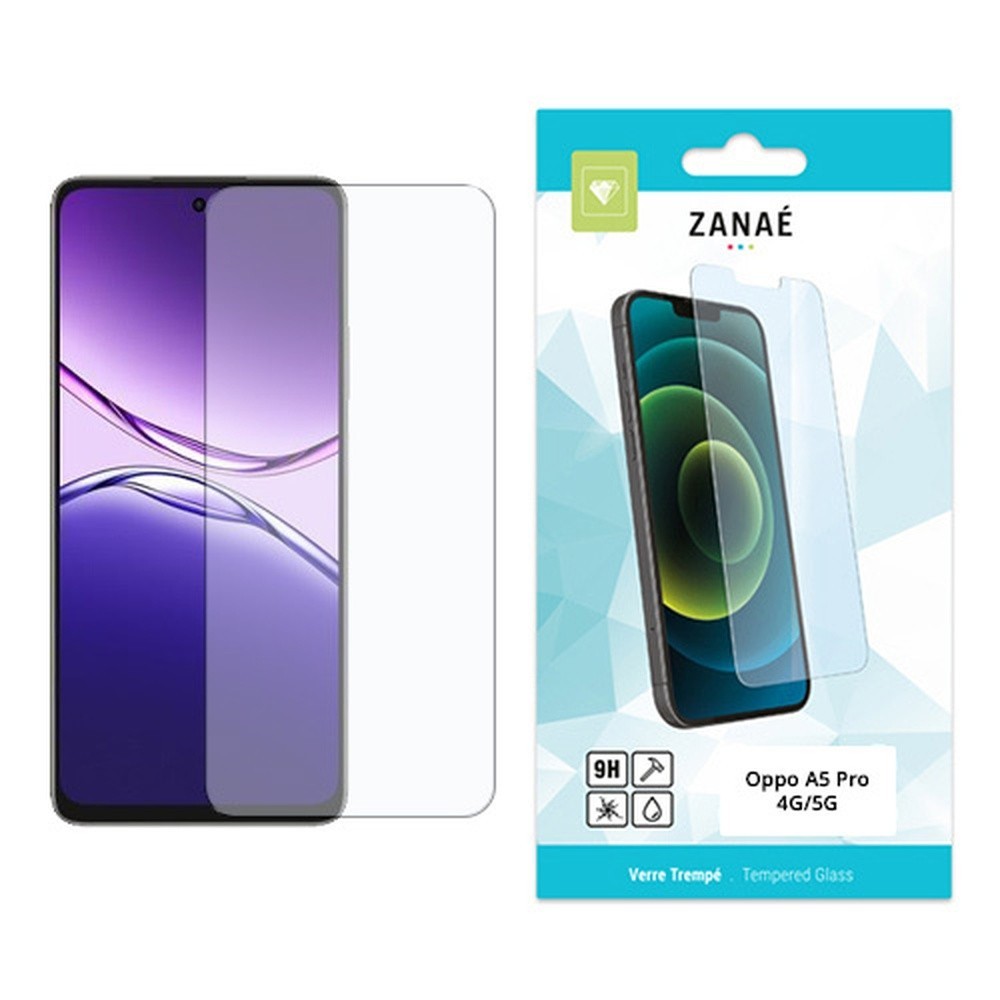 Verre trempé transparent pour Oppo A5 et A5 Pro