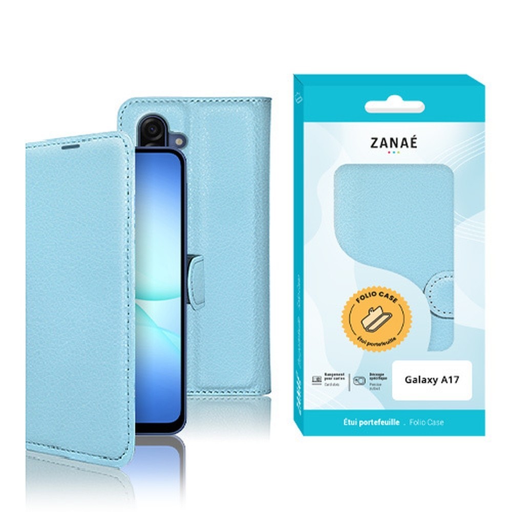 Etui Portefeuille Zanae Bleu Clair pour Galaxy A17