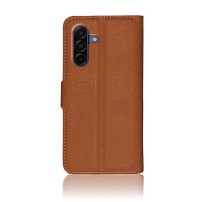 Étui Portefeuille Zanae pour Galaxy A17 en coloris marron.