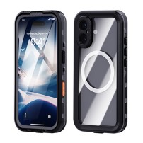 Coque étanche Redpepper noire pour iPhone 16 Plus en situation