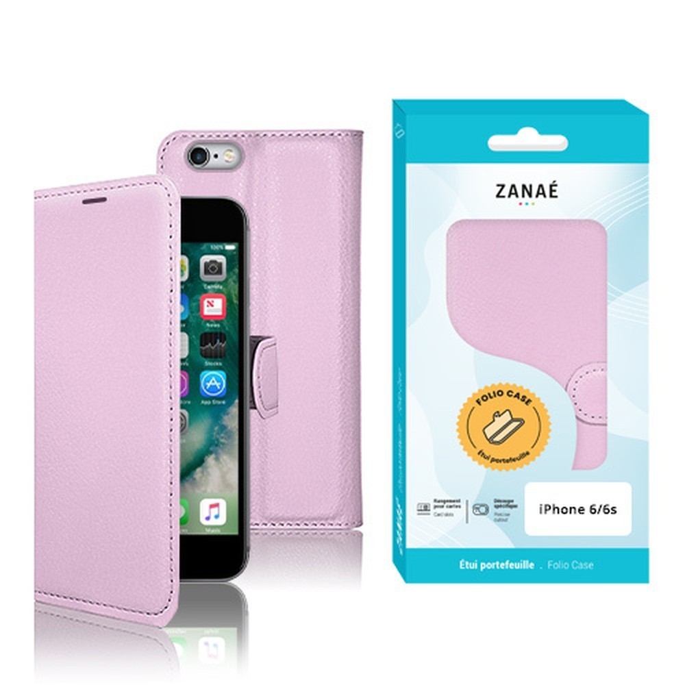 Etui Portefeuille Rose pour iPhone 6 et 6s