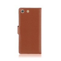 Etui portefeuille marron pour Sony Xperia M5